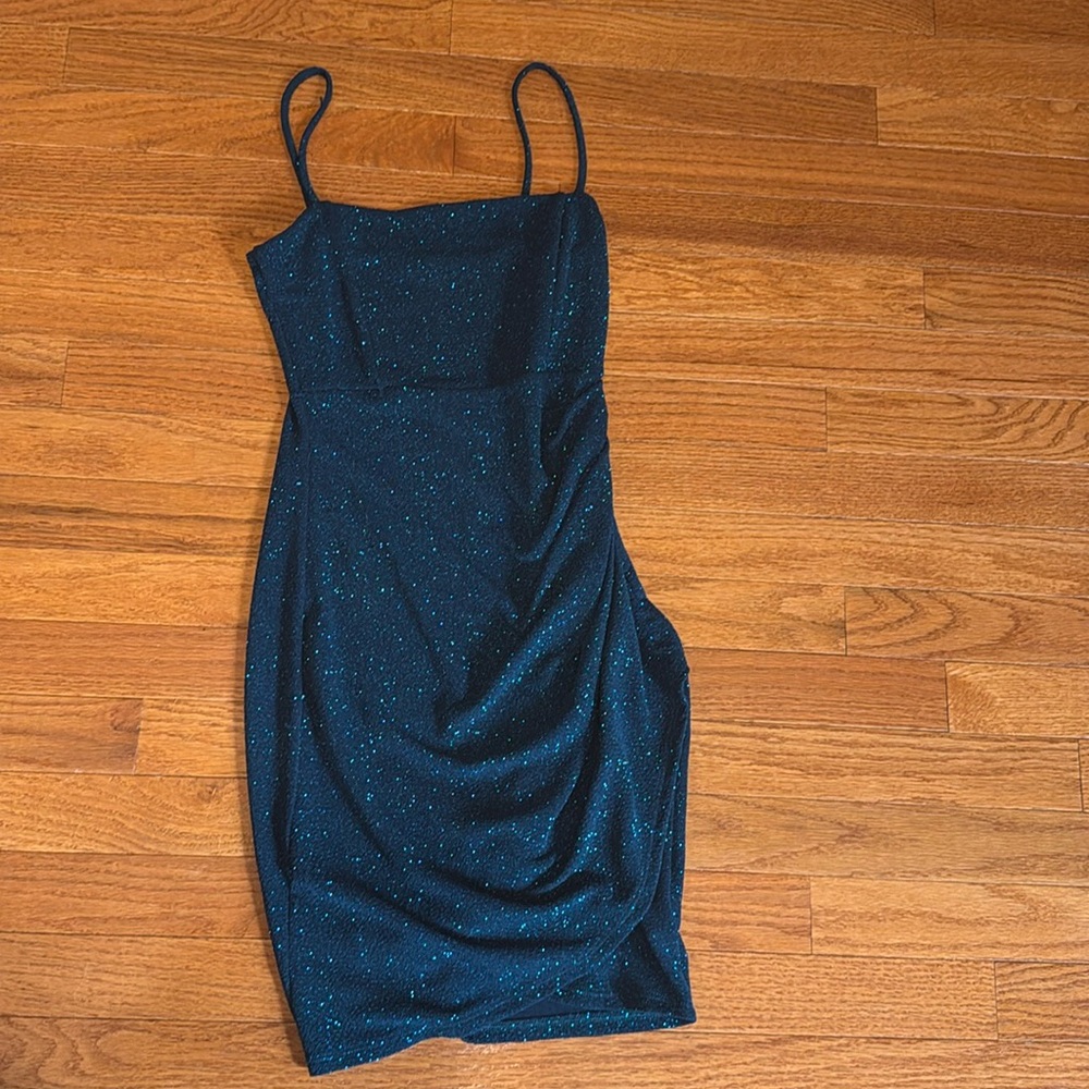 Blue Sparkly Mini Dress